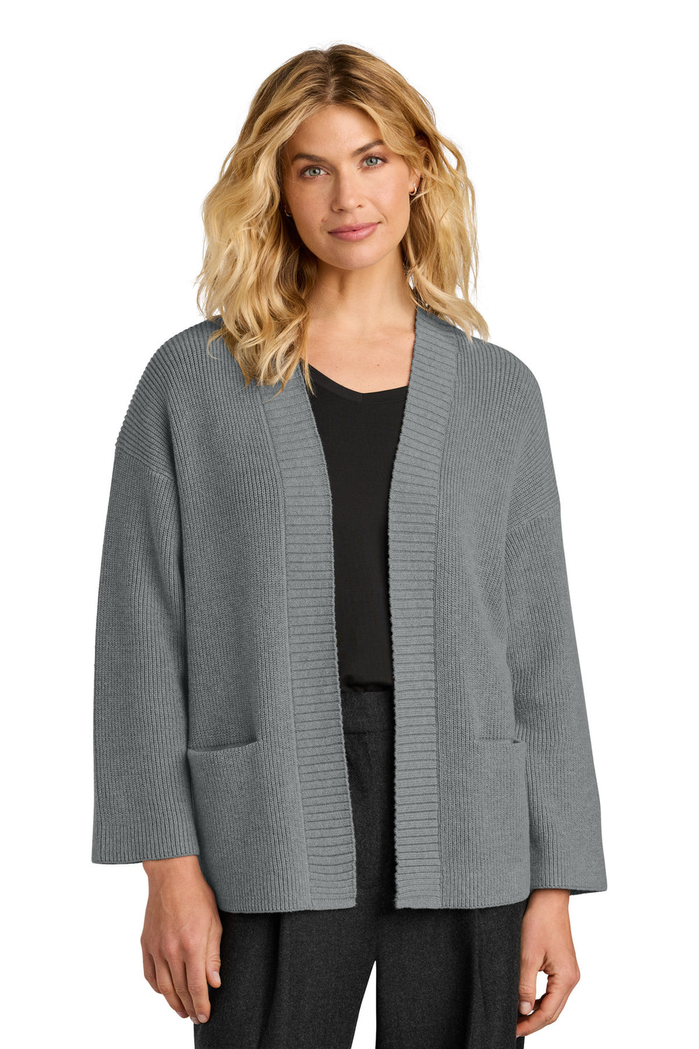 Mercer+Mettle® Women's Open Cardi MM3021 - Gusty Grey Heather