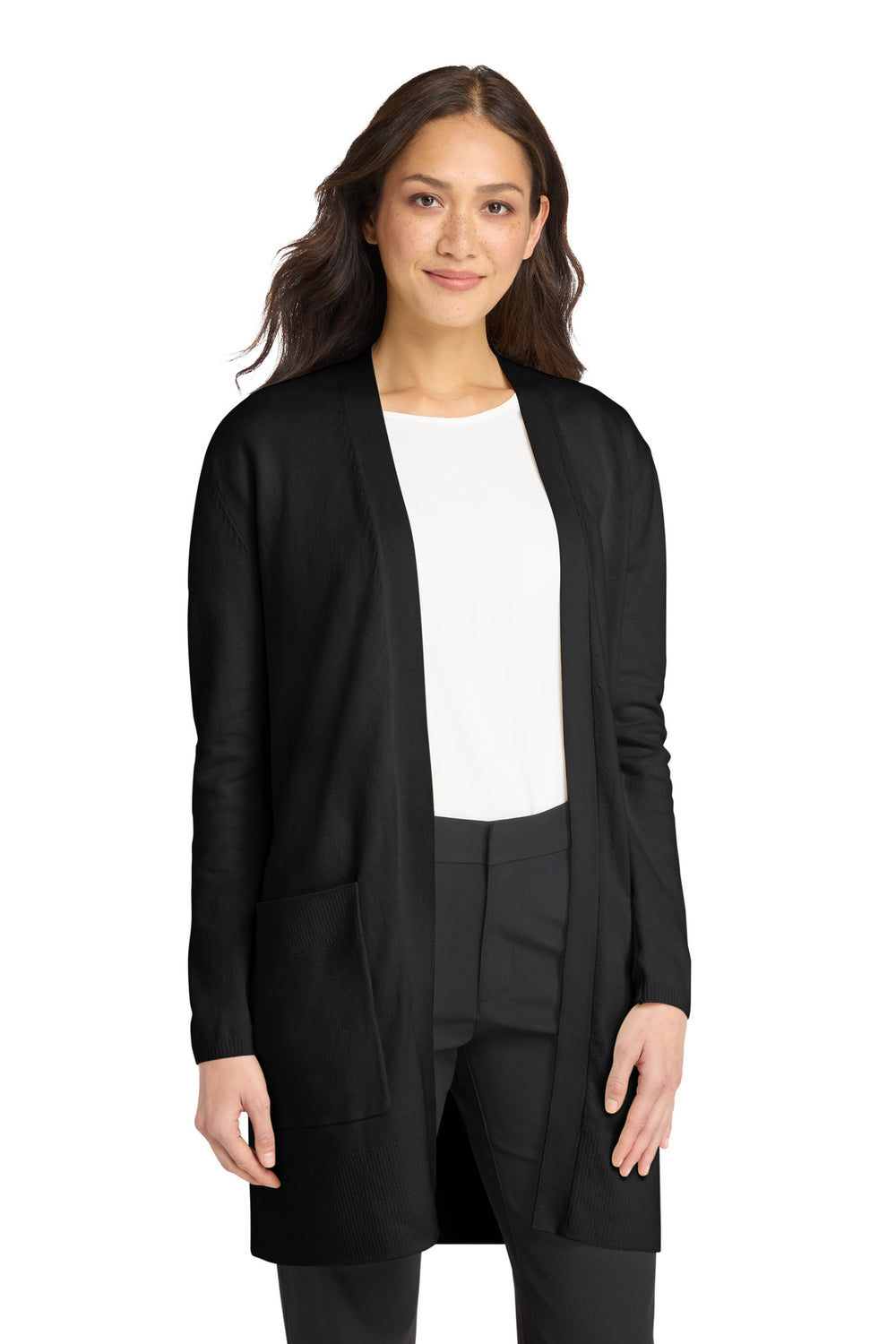 Mercer+Mettle® Women's Open-Front Cardigan Sweater MM3023 - Deep Black