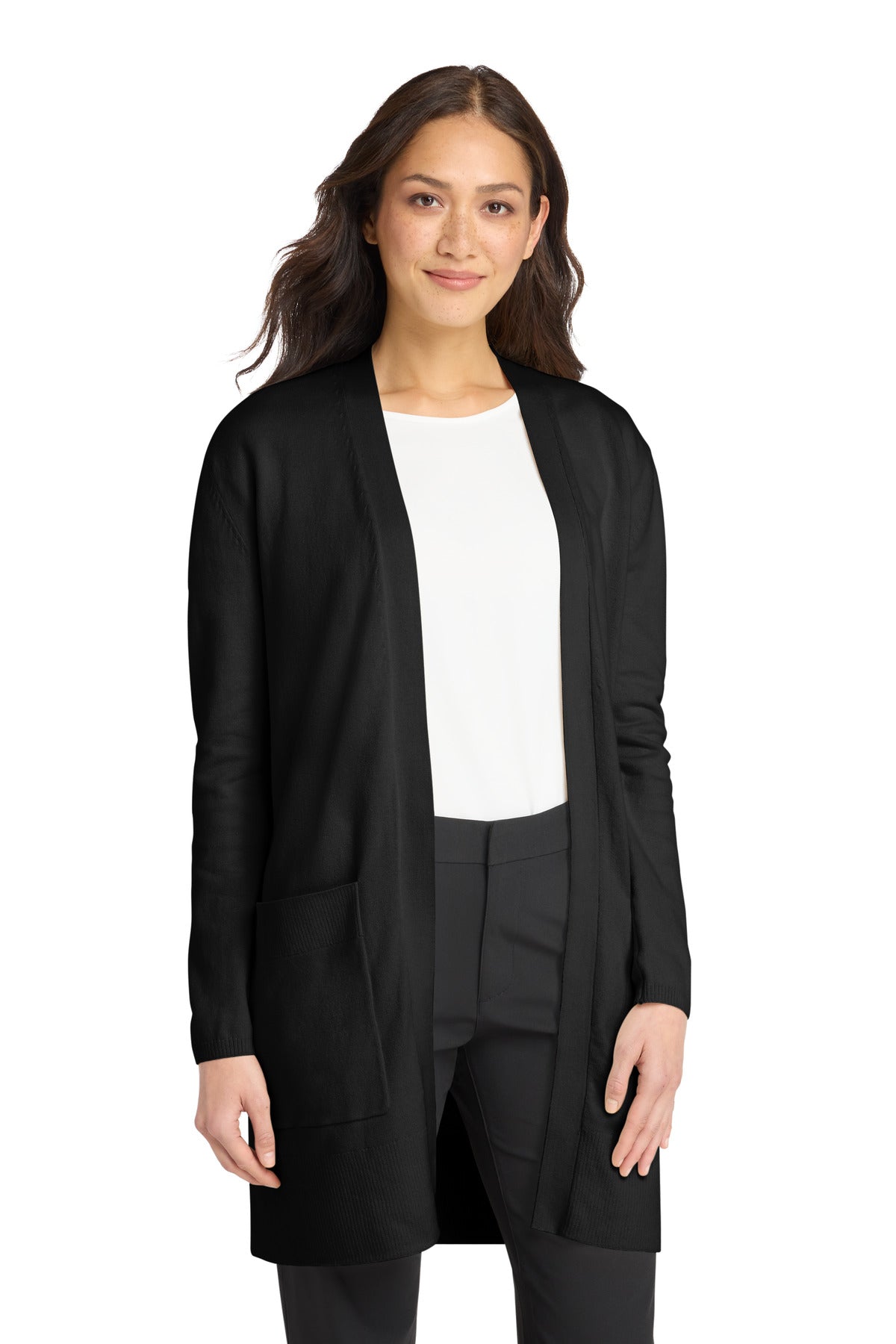 Mercer+Mettle® Women's Open-Front Cardigan Sweater MM3023 - Deep Black